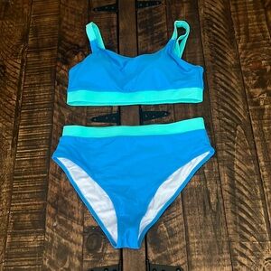 Bikini high waisted two tone adjustable strap size medium